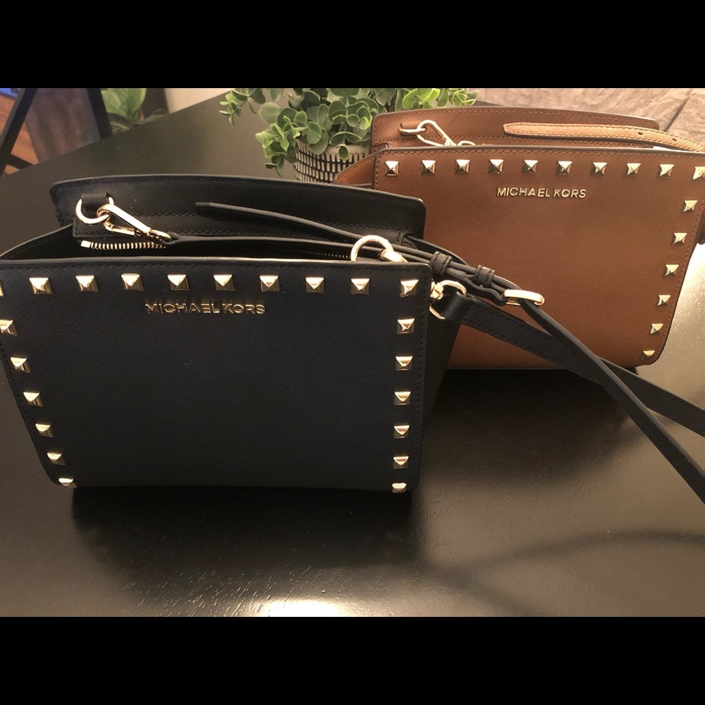 Set (2) Michael Kors Selma Small Stud Crossbody Bags